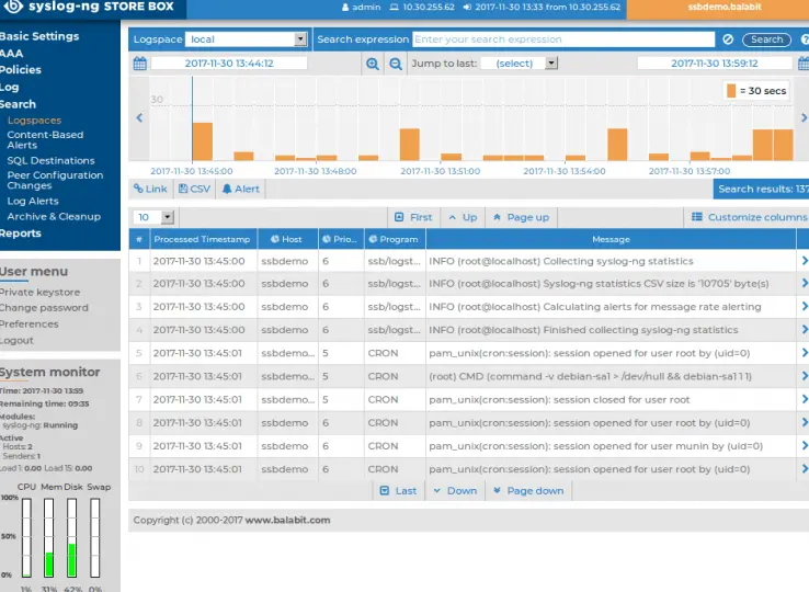 Collecting and viewing log files in Syslog ng