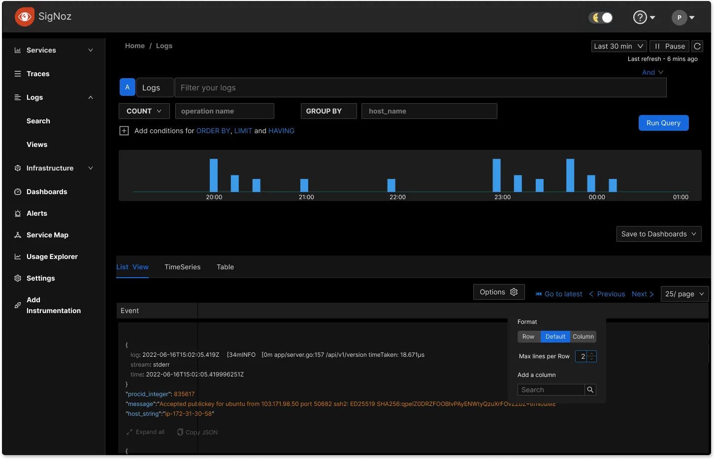 The new Logs explorer page