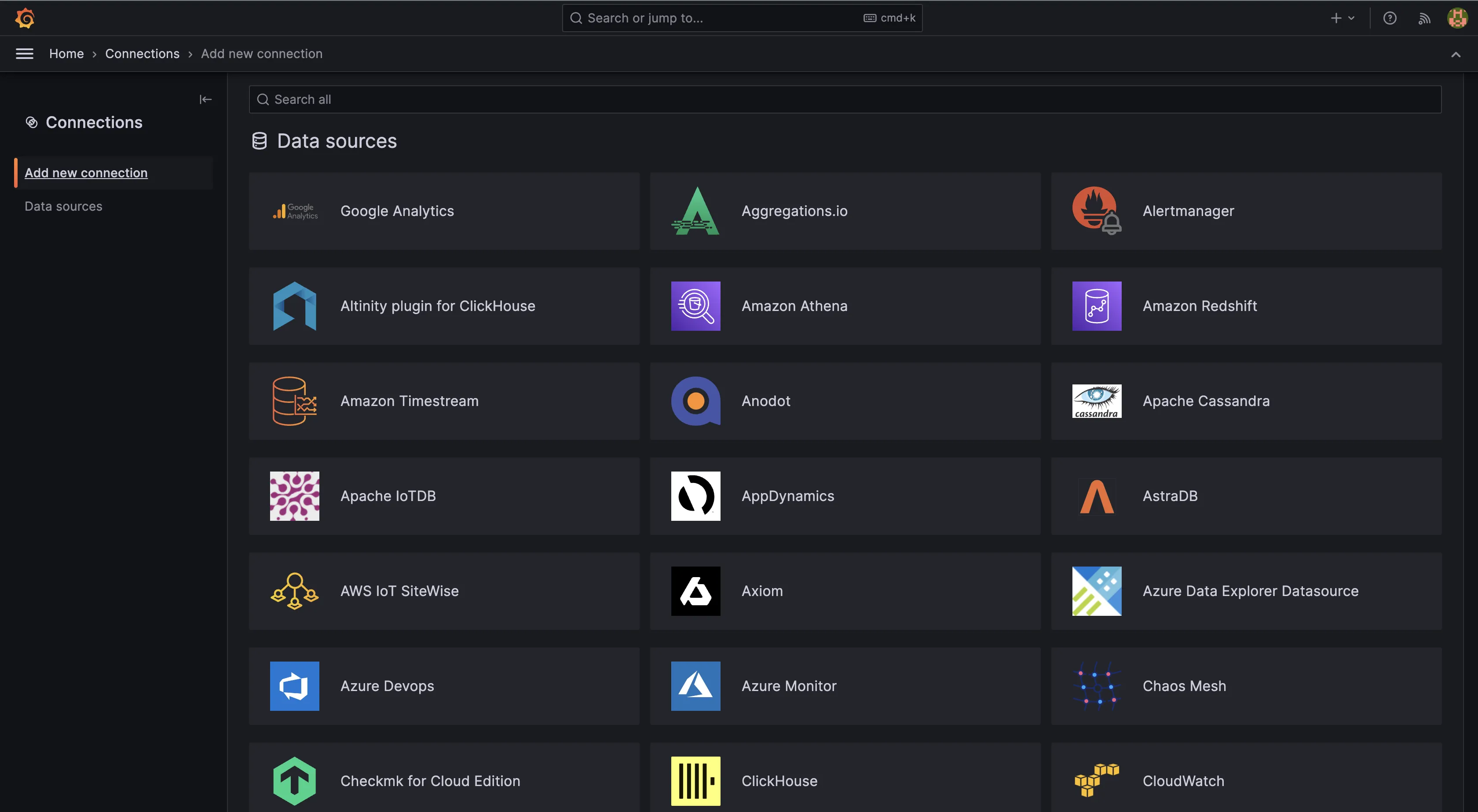 Data sources in Grafana